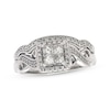 Thumbnail Image 1 of Previously Owned Princess-Cut Diamond Bridal Set 3/4 ct tw 14K White Gold Size 10.5