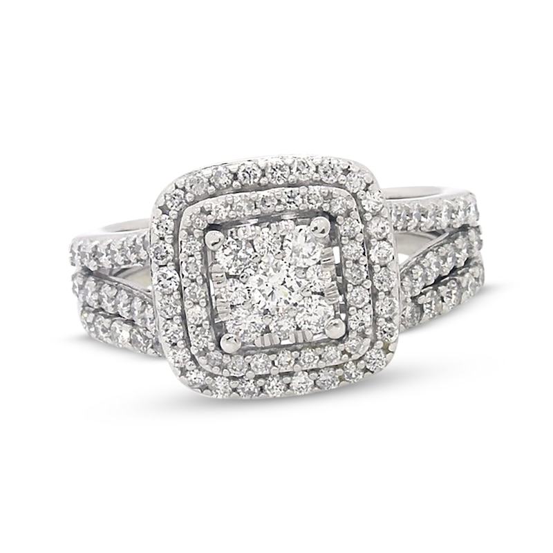 Previously Owned Diamond Bridal Set 1-1/3 ct tw 14K White Gold Size 7
