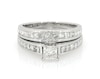 Thumbnail Image 1 of Previously Owned Princess-Cut Diamond Bridal Set 2 ct tw 14K White Gold Size 6.5