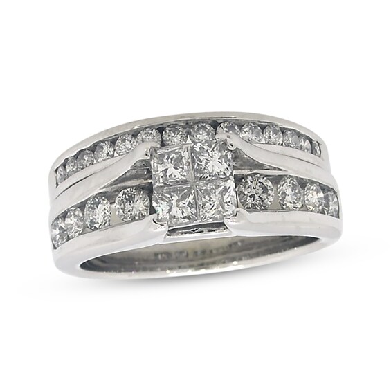 Previously Owned Princess-Cut Diamond Bridal Set 1 1/ ct tw 14K White Gold Size