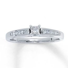 Previously Owned Diamond Engagement Ring 1/3 ct tw Princess-cut 14K White Gold