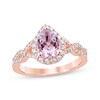 Thumbnail Image 1 of Previously Owned Pear-Shaped Light Amethyst & Round-Cut Diamond Twist Shank Engagement Ring 3/8 ct tw 14K Rose Gold