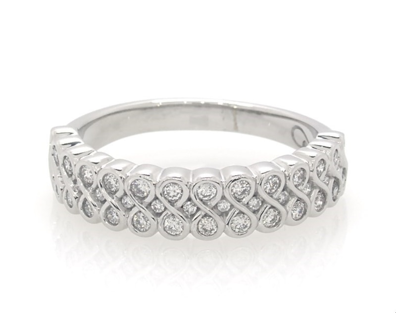 Main Image 1 of Previously Owned Every Moment Diamond Infinity Band 1/2 ct tw 14K White Gold