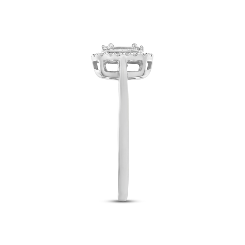 Main Image 2 of Previously Owned Diamond Ring 3/8 ct tw Baguette & Round-cut 10K White Gold