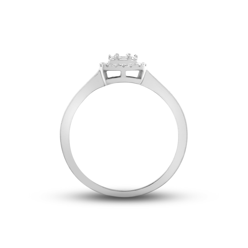 Main Image 3 of Previously Owned Diamond Ring 3/8 ct tw Baguette & Round-cut 10K White Gold