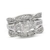 Thumbnail Image 1 of Previously Owned 3-Stone Diamond Bridal Set 2-1/4 ct tw Princess & Round-Cut 14K White Gold Size 9.25