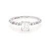 Thumbnail Image 1 of Previously Owned Diamond Engagement Ring 1 ct tw Emerald, Baguette & Round-cut 14K White Gold
