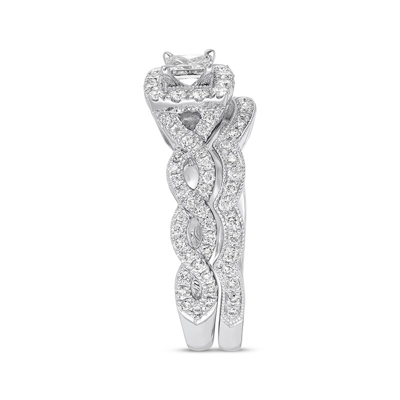 Main Image 2 of Previously Owned Neil Lane Princess-Cut Diamond Bridal Set 7/8 ct tw 14K White Gold Size 5
