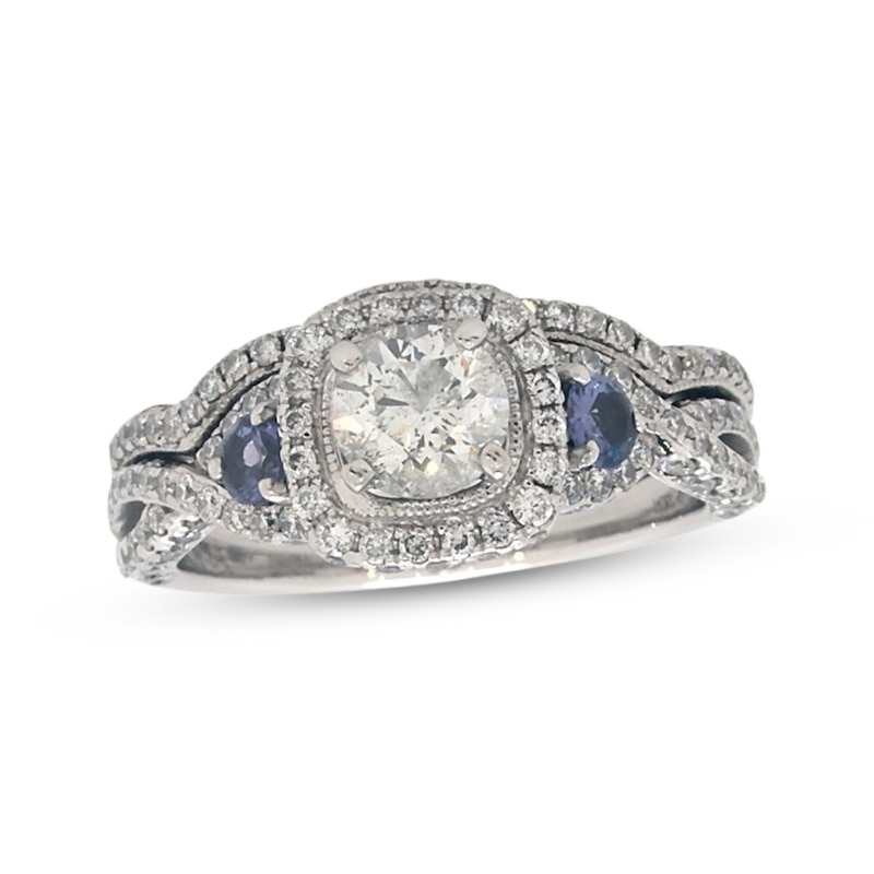 Previously Owned Neil Lane Round-Cut Diamond Tanzanite Halo