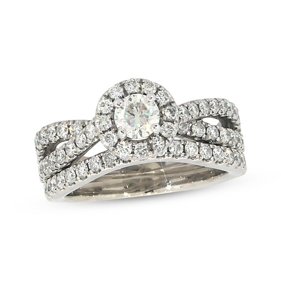 Previously Owned THE LEO First Light Diamond Bridal Set 1 ct tw 14K White Gold Size 4.75