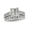 Thumbnail Image 1 of Previously Owned Princess-Cut Quad Diamond Bridal Set 2-1/2 ct tw 14K White Gold Size 8.5