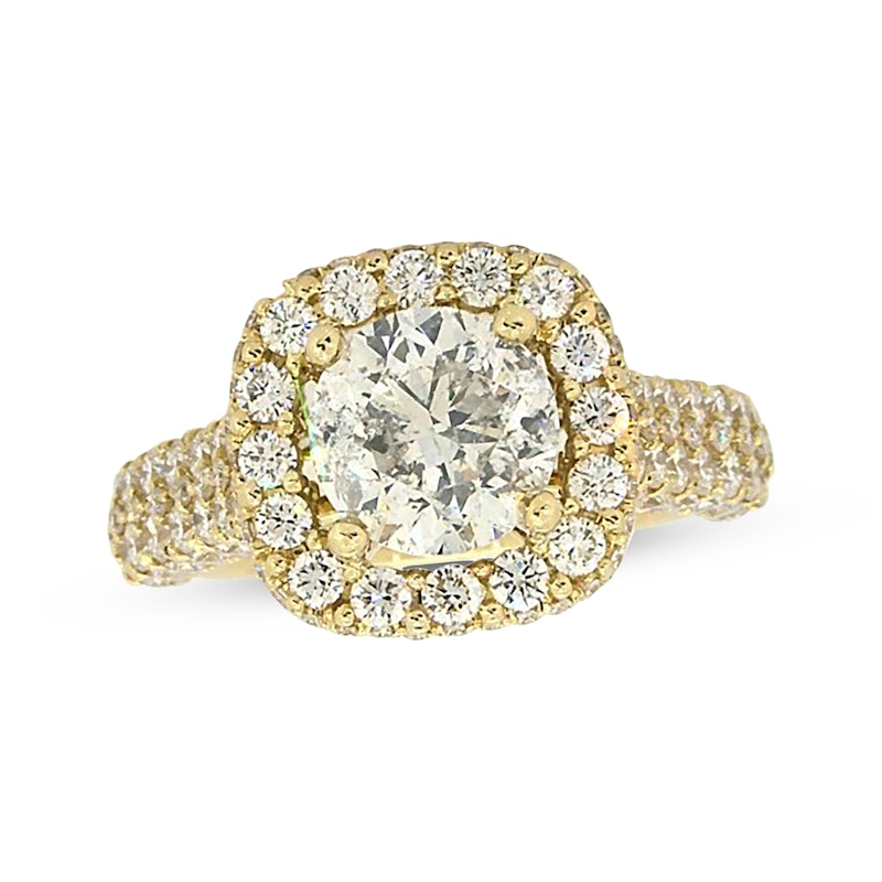 Main Image 1 of Previously Owned Round-Cut Diamond Engagement Ring 2-7/8 ct tw 18K Yellow Gold Size 6