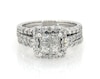 Thumbnail Image 1 of Previously Owned Princess-Cut Diamond Quad Bridal Set 1-7/8 ct tw 14K White Gold Size 6.75