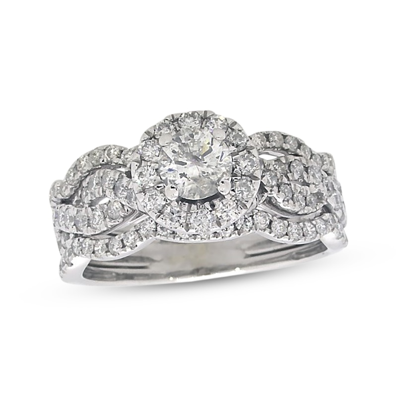 Main Image 1 of Previously Owned Diamond Bridal Set 1 ct tw Round-Cut 14K White Gold Size 5.5