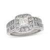 Thumbnail Image 1 of Previously Owned Diamond Bridal Set 1-1/4 ct tw Princess & Round-Cut 14K White Gold Size 5.5