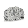 Thumbnail Image 1 of Previously Owned Diamond Bridal Set 4 ct tw Princess & Round-Cut 14K White Gold Size 5.5