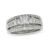 Thumbnail Image 0 of Previously Owned Princess-Cut Three-Stone Diamond Bridal Set 1-1/3 ct tw 14K White Gold Size 7.5