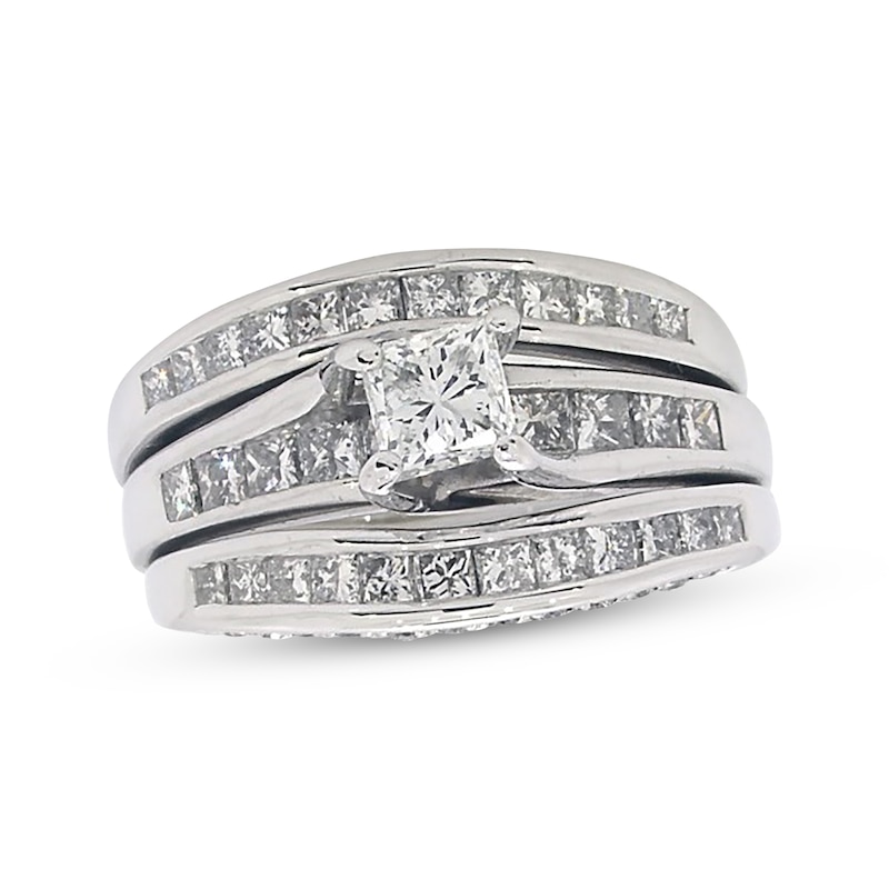 Previously Owned Princess-Cut Diamond Bridal Set 1-3/4 ct tw 14K White Gold Size 6