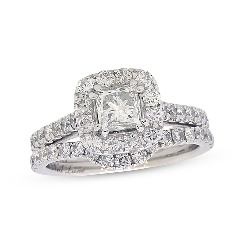Main Image 1 of Previously Owned Neil Lane Princess-Cut Diamond Halo Bridal Set 1-7/8 ct tw 14K White Gold Size 6