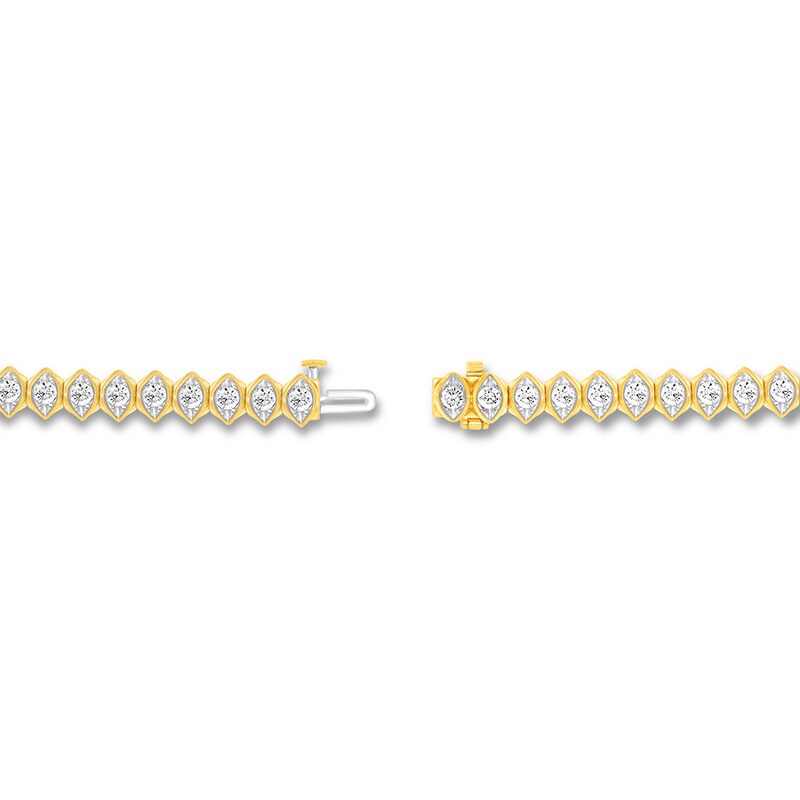 Main Image 3 of Previously Owned Diamond Bracelet 2 ct tw Round-cut 10K Yellow Gold 7 Length