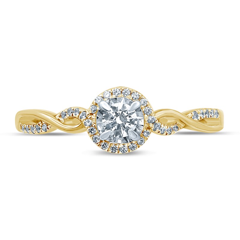 Main Image 3 of Previously Owned Diamond Engagement Ring 1/4 ct tw Round-Cut 10K Two-Tone Gold Size 6