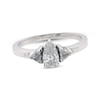 Thumbnail Image 1 of Previously Owned Pear-Shaped & Trillion-Cut Diamond Engagement Ring 1/2 ct tw 14K White Gold Size 4.5
