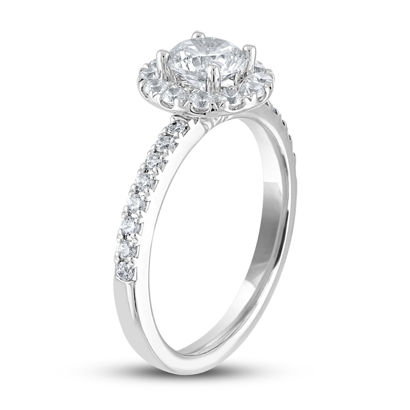 Main Image 2 of Previously Owned THE LEO Diamond Engagement Ring 1-1/8 ct tw Round-cut 14K White Gold
