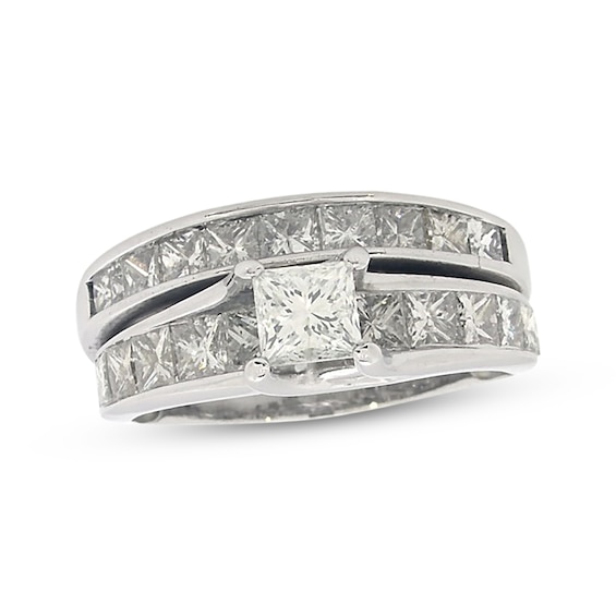 Previously Owned Princess-Cut Diamond Bridal Set 3 ct tw 14K White Gold Size 7