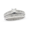 Thumbnail Image 0 of Previously Owned Princess-Cut Diamond Bridal Set 1 ct tw 14K White Gold Size 8