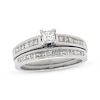 Thumbnail Image 1 of Previously Owned Princess-Cut Diamond Bridal Set 1 ct tw 14K White Gold Size 8