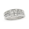 Thumbnail Image 1 of Previously Owned Princess-Cut Quad Diamond Bridal Set 1-1/4 ct tw 14K White Gold Size 6.5
