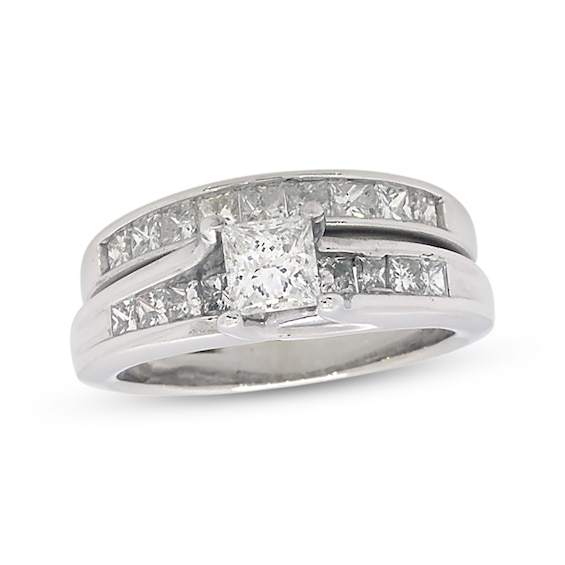 Previously Owned Princess-Cut Diamond Bridal Set 1-1/4 ct tw 14K White Gold Size 5
