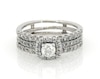 Thumbnail Image 1 of Previously Owned Round-Cut Diamond Halo Bridal Set 7/8 ct tw 14K & 10K White Gold Size 4.75