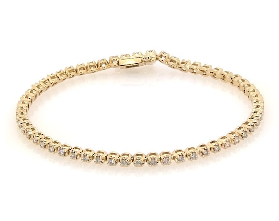 Previously Owned Diamond Tennis Bracelet 1 ct tw Round-cut 10K Yellow Gold 7"