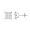 Thumbnail Image 0 of Previously Owned Multi-Diamond Square Stud Earrings 1 ct tw Princess-cut 10K White Gold