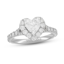 Previously Owned Neil Lane Diamond Engagement Ring 1-3/8 ct tw Heart & Round-Cut 14K White Gold