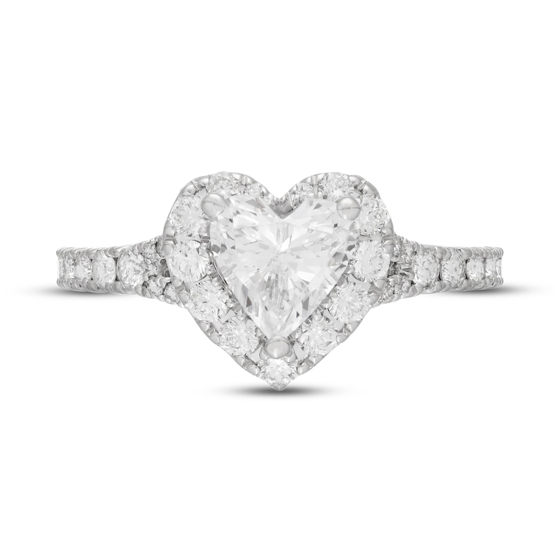 Previously Owned Neil Lane Diamond Engagement Ring 1-3/8 ct tw Heart & Round-Cut 14K White Gold