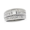 Thumbnail Image 1 of Previously Owned Princess-Cut Diamond Soldered Bridal Set 1-1/4 ct tw 14K White Gold Size 6.75