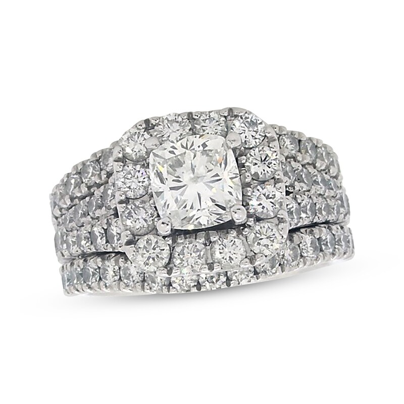 Main Image 1 of Previously Owned Neil Lane Cushion-Cut Diamond Bridal Set 3 ct tw 14K White Gold Size 5.5