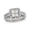 Thumbnail Image 1 of Previously Owned Princess-Cut Quad Diamond Soldered Bridal Set 2 ct tw 14K White Gold Size 7.75