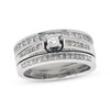 Thumbnail Image 1 of Previously Owned Princess-Cut Diamond Soldered Bridal Set 1-1/8 ct tw 14K White Gold Size 6