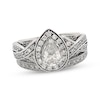 Thumbnail Image 1 of Previously Owned Pear-Shaped Diamond Bridal Set 1-1/8 ct tw 14K White Gold Size 6.5
