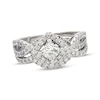 Thumbnail Image 1 of Previously Owned THE LEO Diamond Princess-Cut Bridal Set 1-1/4 ct tw 14K White Gold Size 8.25