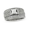 Thumbnail Image 1 of Previously Owned Princess-Cut Diamond Soldered Bridal Set 1-1/4 ct tw 14K White Gold Size 6.5