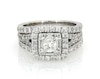 Thumbnail Image 1 of Previously Owned Neil Lane Princess-Cut Diamond Halo Bridal Set 2-1/5 ct tw 14K White Gold Size 7.5