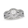 Thumbnail Image 0 of Previously Owned Certified Round-Cut Diamond Soldered Bridal Set 1-3/8 ct tw 14K White Gold Size 6.75 (F/I2)