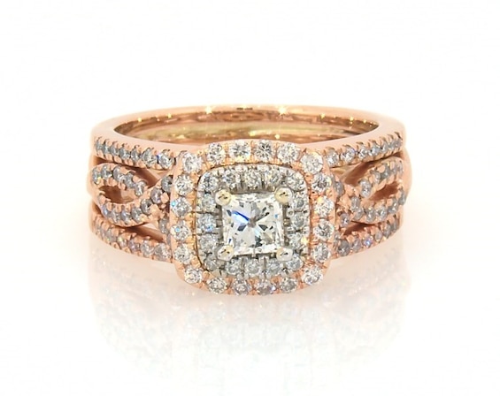 Previously Owned Princess-Cut Diamond Bridal Set 3/4 ct tw 14K Two-Tone Gold 4.75