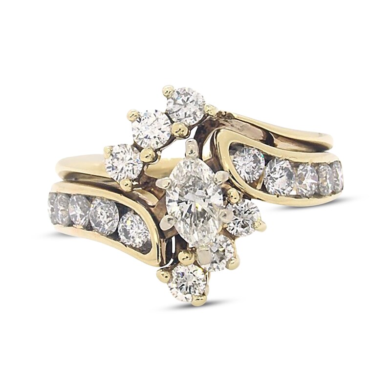 Main Image 1 of Previously Owned Marquise-Cut Diamond Bridal Set 1-1/2 ct tw 14K Yellow Gold Size 6