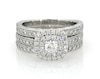 Thumbnail Image 1 of Previously Owned Neil Lane Round-Cut Diamond Double Halo Bridal Set 1-1/2 ct tw 14K White Gold Size 6.5
