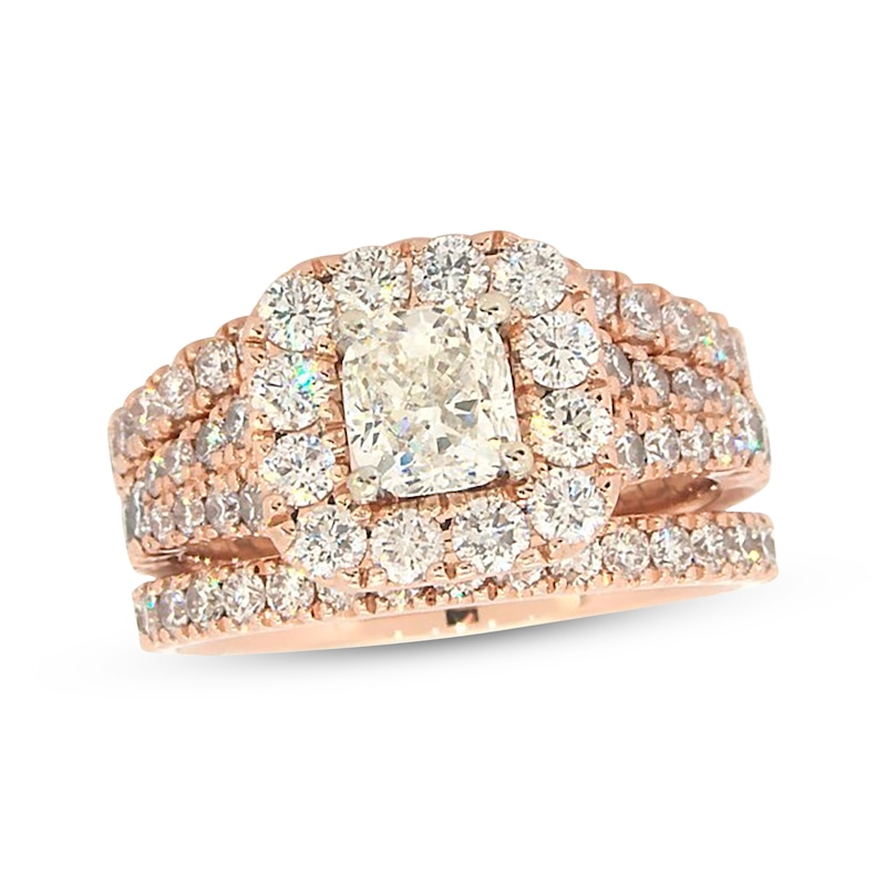 Main Image 1 of Previously Owned Neil Lane Cushion-Cut Bridal Set 3 ct tw 14K Rose Gold Size 6.25
